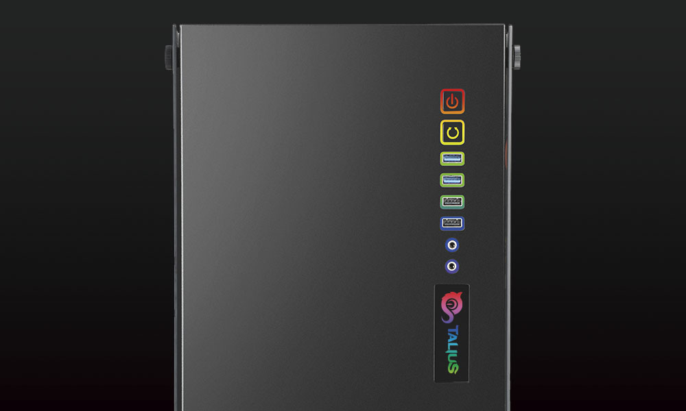 Exterior y conectores de caja gaming Avalon