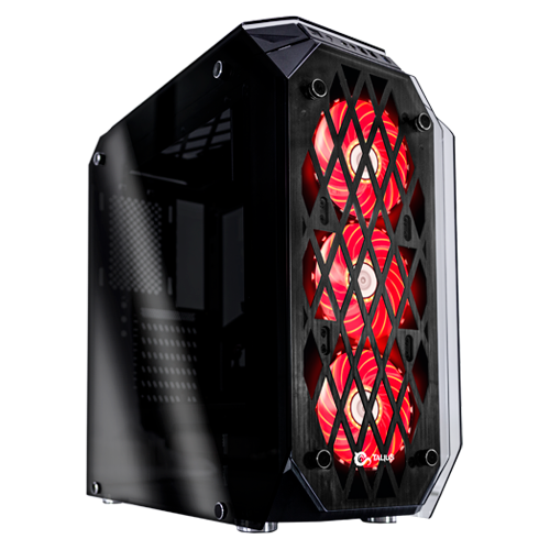 Caja Gaming Kraken lateral y frontal rojo