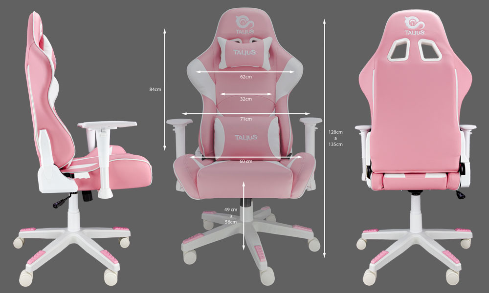 Medidas de la Silla gaming Dragonfly color rosa