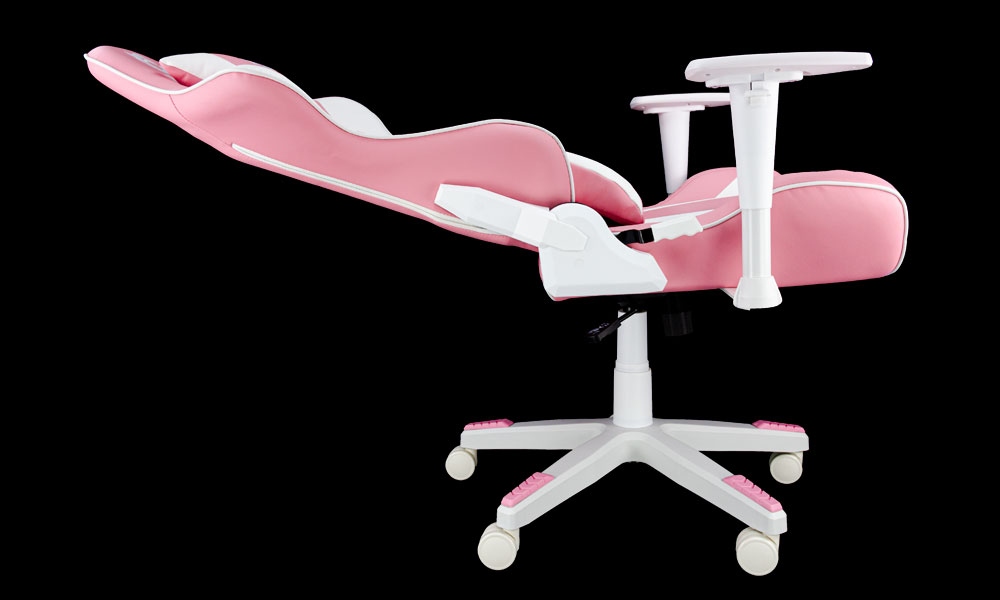 Silla gaming Dragonfly color rosa y blanca