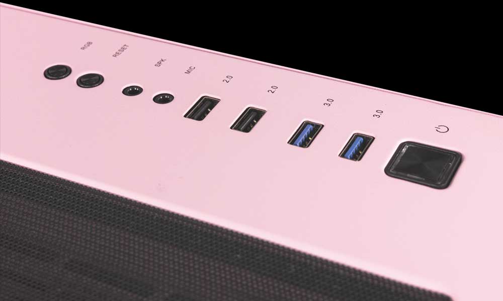 Conexiones de Caja Gaming Orchid Rosa de Talius