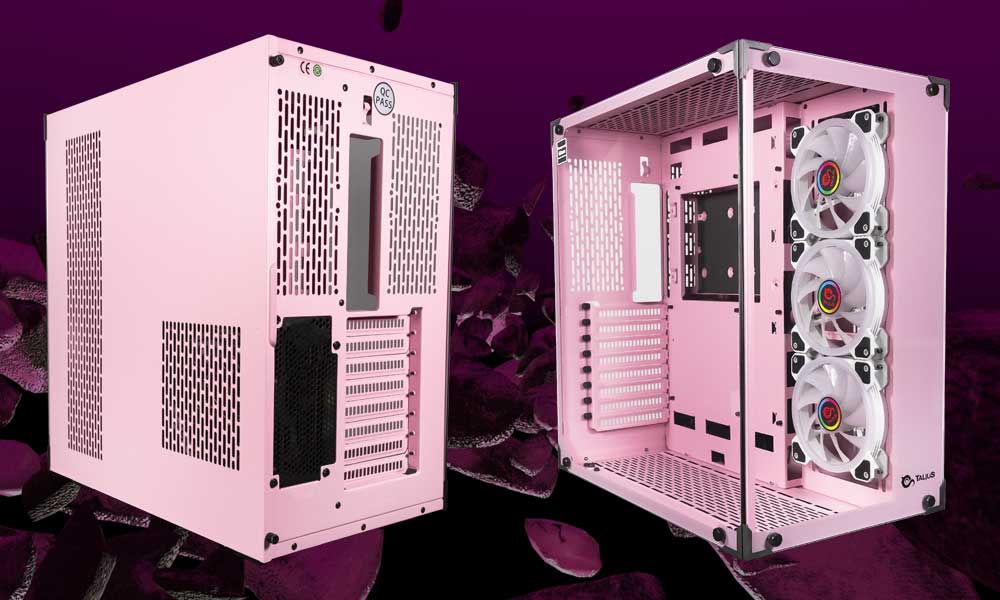 Interior de la caja gaming rosa Orchid