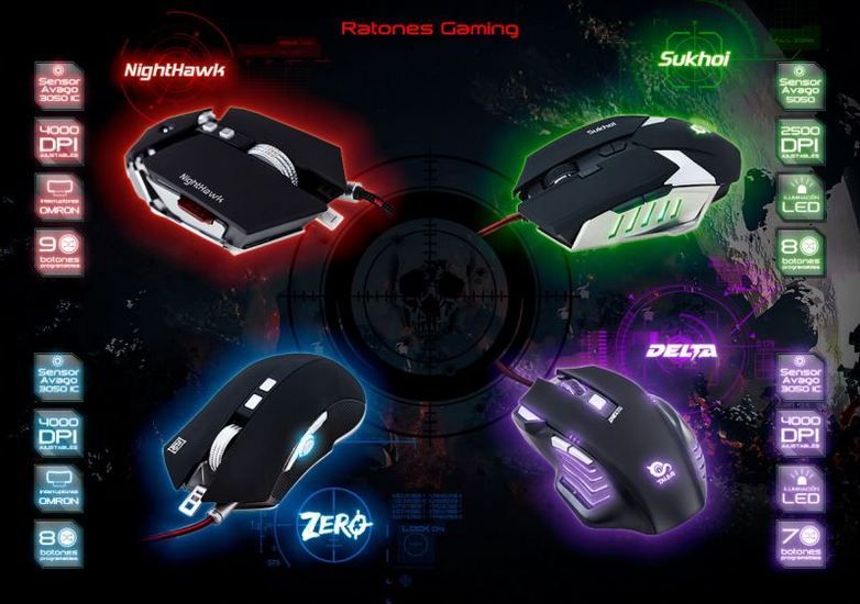 ratones gaming con diferentes dpi